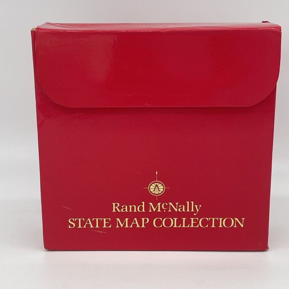 Vintage 1989 Rand McNally States Map Collection 36 States &US Interstate W/CASE